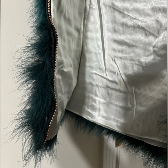 Chaser Teal and Black Faux Fur Jacket - Picture 5 of 5